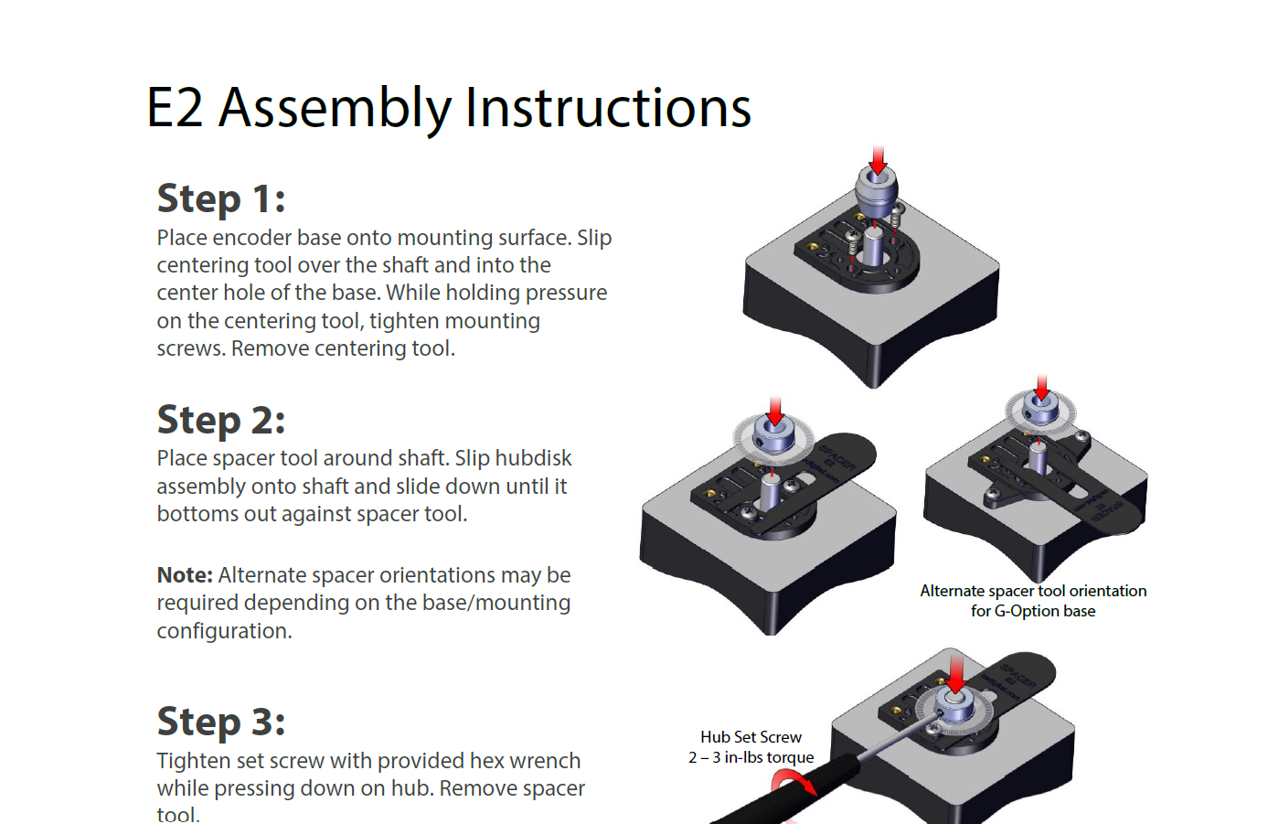 E2 Assembly Assembly Instructions